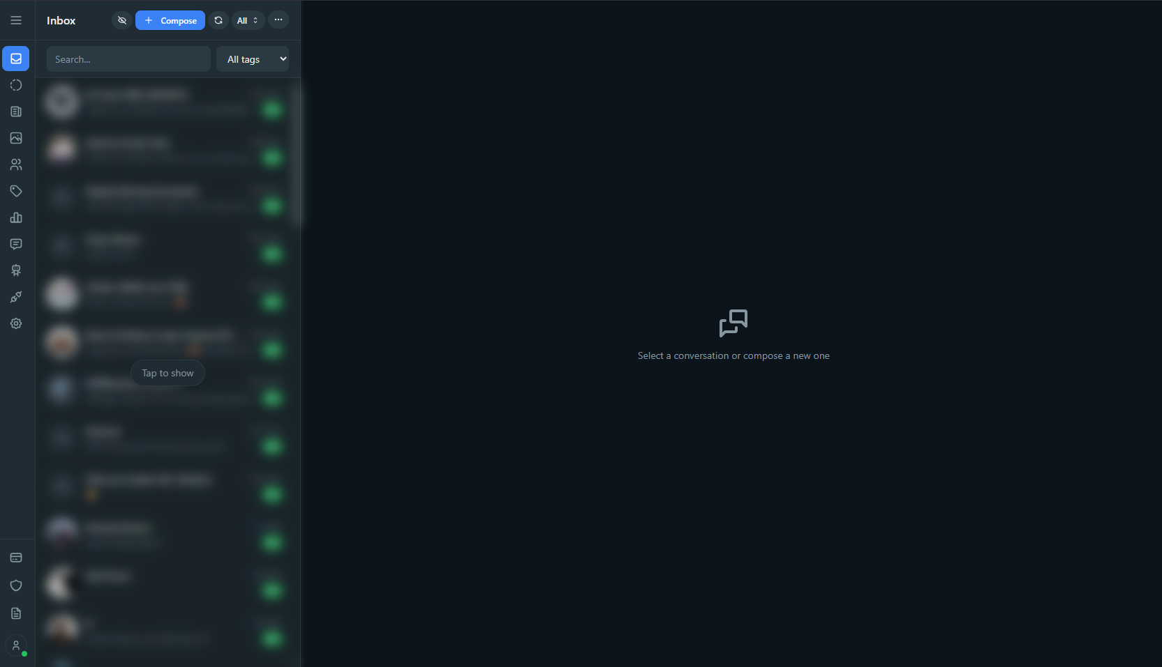 Kale Connect inbox interface
